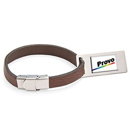 Provo Flag Leather Luggage Stainless Steel Engraving