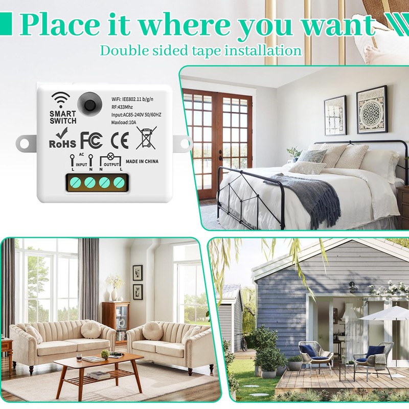 Herbst Wireless Light Switch Set, Wireless Switch Light 230 V,