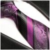 Paul Malone Pink and Black Patterned Silk Tie Set
