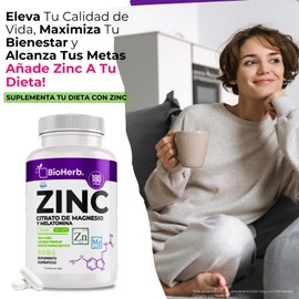 BioHerb Zinc y Magnesio Con Melatonina (180 Capsulas 500mg) | [Descanso profundo] - | Recuperacion y Descanso | Calidad Suprema | Grado Farmaceutico | Suministro Para 180 Dias | - Gluconato de Zinc, Citrato de Magnesio y Melatonina - BioHerb.