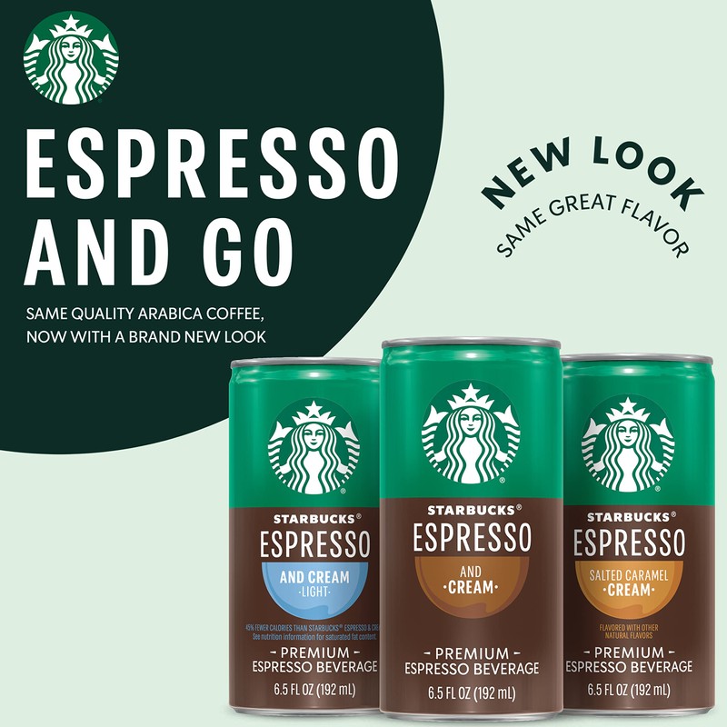 Starbucks Espresso & Cream, 6.5 Fl Oz Cans (Pack of