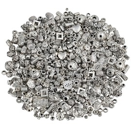 KYEYGWO 230 g Assorted Alloy Bead Spacer, Tibetan Style European Beads for Jewellery, DIY, Bracelets, Charms, Alloy Steel