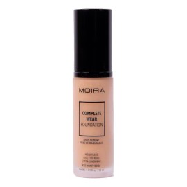 Base Líquida Moira Complete Wear Foundation Alto Cubrimiento Mate 30mL Honey Beige