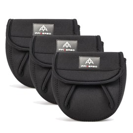 PFIERSO 3Pcs Fishing Spinning Reel Covers Bag Baitcasting Trolling Fishing Reel Protective Case Pouch Sleeve Gloves Fishing Bags Fits 1000-8000 Series Reel 3Size (Meidum-3Pack)