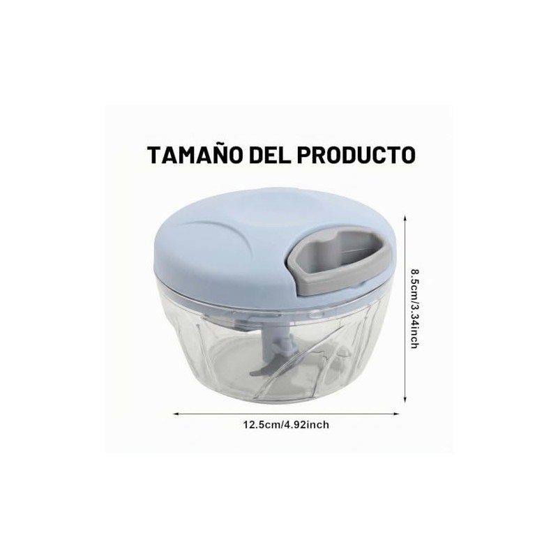 Picadora Manual con Cuerda Molinillo de ajo Picador de cebolla