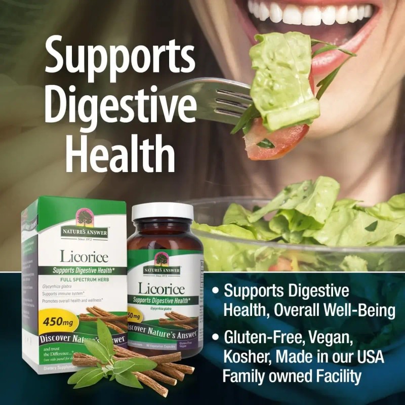 Nature Answer Regaliz 450mg Cápsulas Vegetales Sfn