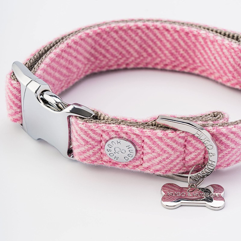 HUGO & HUDSON Tweed Dog Collar Quick Release Safety Metal