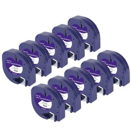 LabelPros Compatible Dymo Letratag Refills Clear 16952 Label Tape for DYMO Letratag LT-100H LT-100T Plus LT-110T QX50 XR 2000, 1/2 Inch x 13 Feet, Black on Clear, 10 Pack