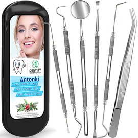 Best Dental Tools, 6 Pack Upgraded Professional Teeth Cleaning Tools Stainless Steel Dental Scaler Pick Hygiene Tools Set Plaque Remover Kit with Great Carrying Box