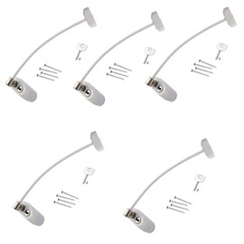 5 x White Max6mum Security Window & Door Restrictor for Baby and Child Safety - uses Strong Cable and is Key Lockable