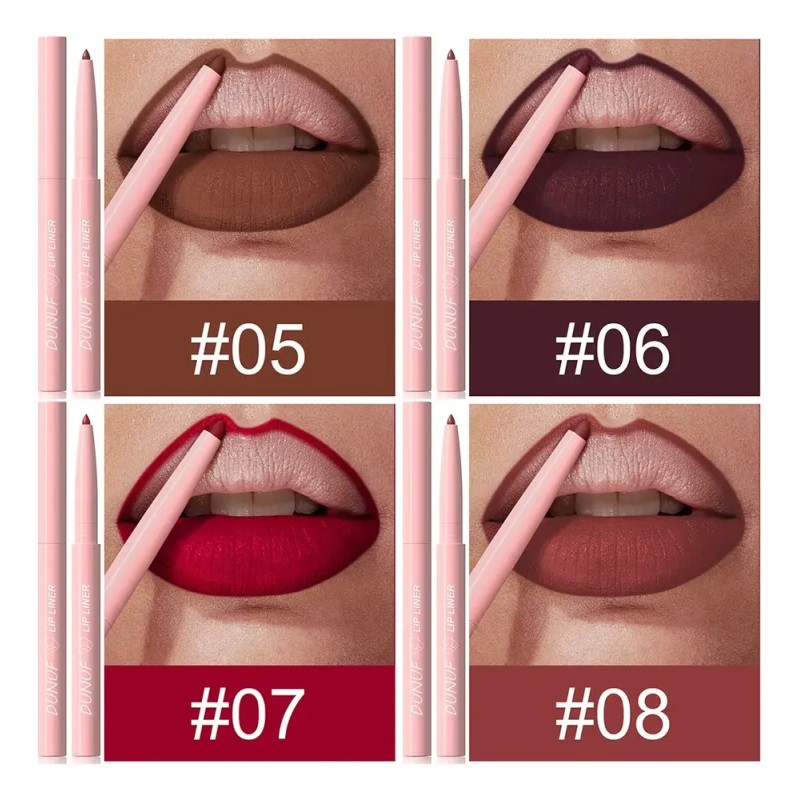 Set 12 Delineadores Labiales Mate Dunuf Retráctiles 01