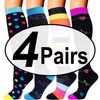 Double Couple 4 Pairs Compression Socks for Men and Women