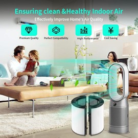 360 Combi Glass Hepa + Carbon Air Purifier Filter for Dyson TP10 TP07 HP07 HP09 HP10 TP09 TP06 HP06 TP7A PH01 PH02 PH03, Air Purifier Filter Replacements for Dyson, 1 Pack