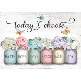 Today I Choose Diamond Painting Kits for Adults Beginners,Inspirational Diamond Art Kits for Adults,Vase DIY Paint With 5D Round Full Drill Diamond Dots Gem Painting for Home Wall Decor 16 X 12Inch