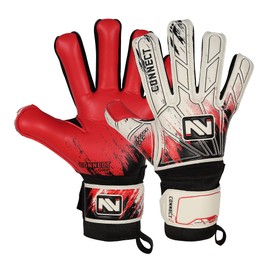 CONNECT Children's Football Goalkeeper Gloves with Super Grip Latex Goalkeeper Gloves Children, Boys & Girls, Junior, Football Goalkeeper Gloves for Training (Red, 10)