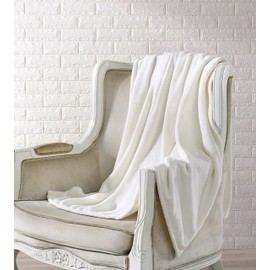 Shabby Chic® - Throw Blanket, Super Soft & Plush Bedding, Cozy Home Decor for Bed or Couch (Solid Ivory)