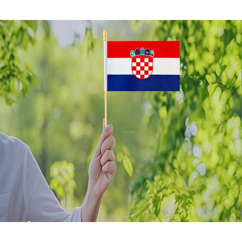 Croatia Flags, Croat Mini Flag Small Handheld Flag- 5x8 in