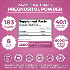 Zazzee Pregnositol Equilibrio Hormonal Y Fertilidad 392g