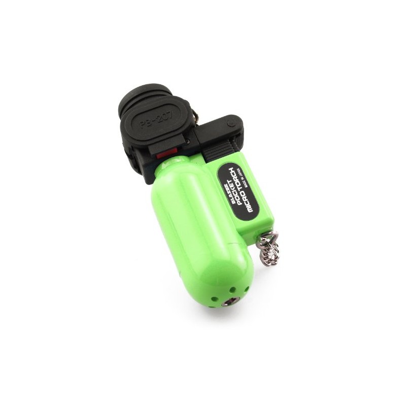 Blazer PB207CR The Torch Butane Refillable Lighter, Lime Green