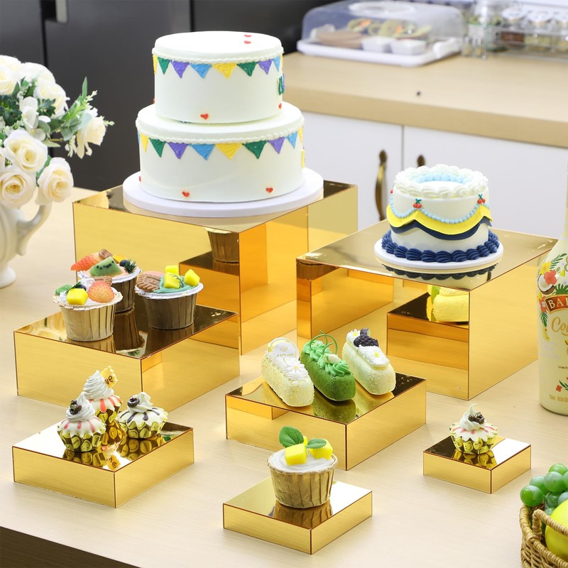 Geelin 8 Pack Acrylic Cube Risers Acrylic Boxes for Food