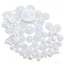 BRIIKPP Gears Set of 72 Plastic Gears for DIY Car Robot Model Making, Toy Repair, Pulley Kit