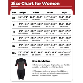 Owntop Shorty Wetsuit Women 3mm Neoprene Wet Suit for Diving Surfing Swimming Kayaking (Women's Red, M)