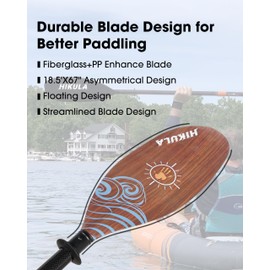 HIKULA Adjustable Carbon Fiber Shaft Kayak Paddle, Kayaking Oars with Reinforced Nylon Blade for Adults, 4 Piece, 86in/220cm to 90in/230cm