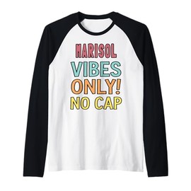 MARISOL Vibes Only! No Cap Custom Women Girls Funny Raglan Baseball Tee