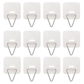 FOMIYES 50 Pcs Ganchos Para Colgar Platos Invisibles, Ganchos De Cocina Para Almacenamiento, Ganchos Adhesivos Blanca, PláStico, 3.2cm, Para Uso DoméStico Y Restaurantes