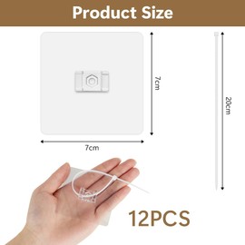 HOTUT Furniture Wall Anchor, 12 Pieces Tilt Protection Furniture Set, No Drilling, Tilt Protection Furniture Wall Anchor for Cupboard, Shelf, Chest of Drawers, Anti Tipping Furniture Straps for Baby