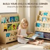 EXPERLAM Scalloped Bookshelf for Kids, 3-Tier Front Facing Book Display