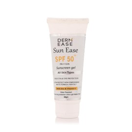 DERM EASE Sun Ease SPF 50+ PA+++ UVA Sunscreen Gel | Broad-Spectrum Sun Protection | High UVA & UVB Defense | Lightweight, Non-Greasy Sunscreen Gel for All Skin Types - 60g