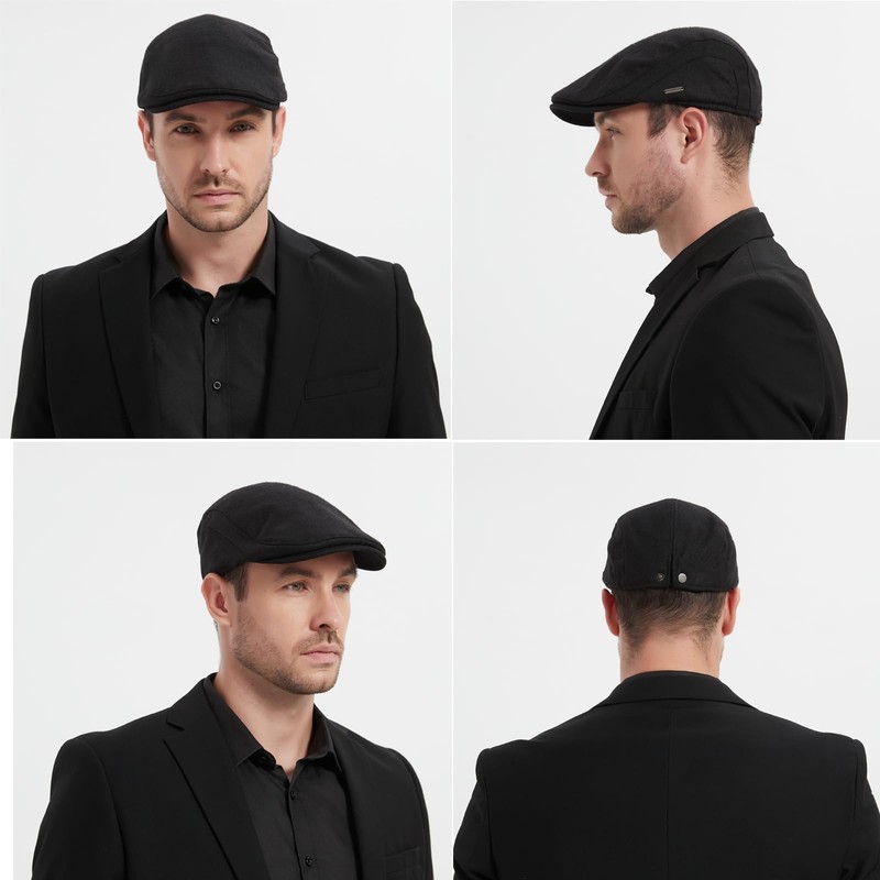 EKMTBJXY Flat Beret Men's Peaked Cap Cotton Beret Newsboy Driving