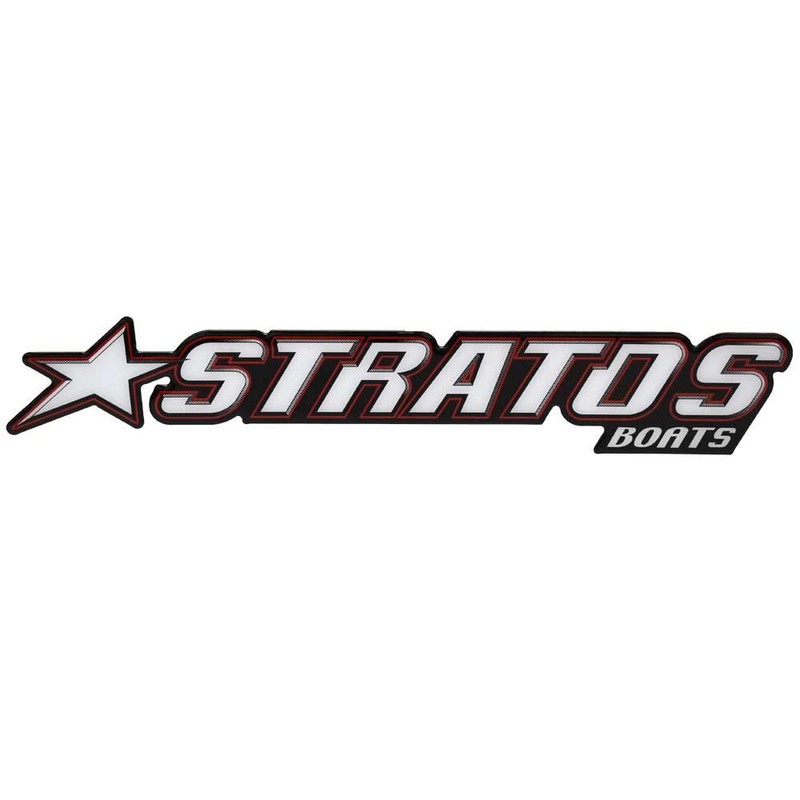 Stratos Boat Raised Decal 203902 | Black White Red Trailer