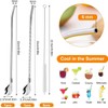 14 Pieces Stainless Steel Drinking Straw Spoon, Reusable Metal Straw