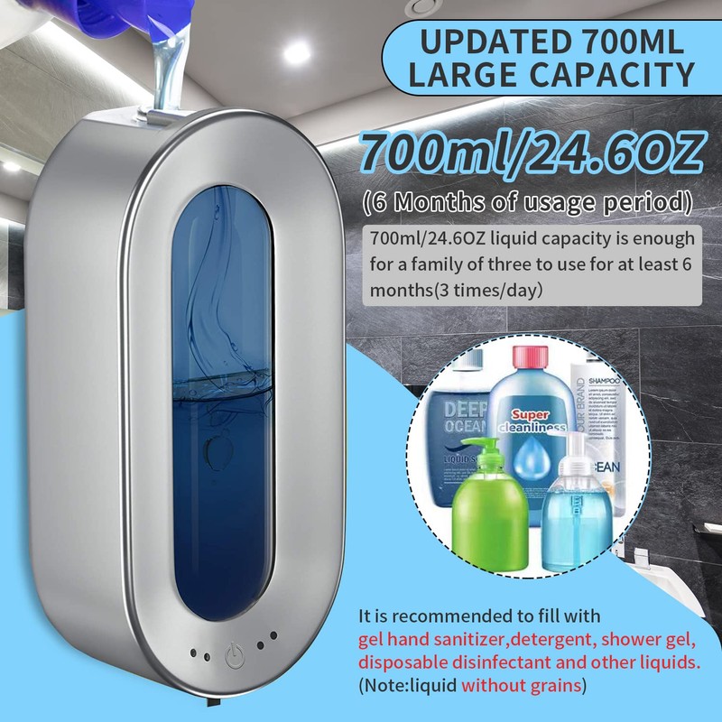 Automatic Soap Dispenser Touchless, Haiaoxonr 700ml Wall Mounted soap Dispenser
