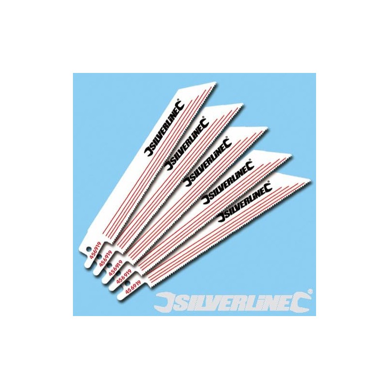 Silverline 456919 Recip Saw Blades for Alloy 5pk HCS -