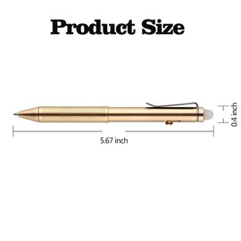 SMOOTHERPRO Erasable Solid Brass Bolt Action Pen Compatible with Pilot FriXion Refill Durable Pen Clip for EDC Pocket Business Collection(EP02GD)