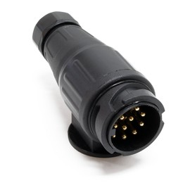 Wiltec Trailer Plug 13-Pin 12 V, Plastic Adapter for Car Trailer, Towing Hitch Plug Connection, Trailer Socket
