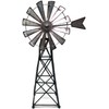 SLIFKA Farmhouse Decor Windmill Figurine, 12-inches, Silver, Rust