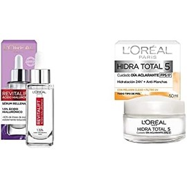 LOreal Paris Serum Facial Anti Arrugas Acido Hialuronico Revitalift LOreal ParisLOreal Paris Crema Antimanchas, Hidra Total 5, 50 ml