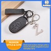 ANHBKAR A-Z Silver Heart Initial Letter Keychain, Stainless Steel Alphabet