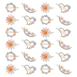 27 PCS Witwatia Hair Clips, Pearls and Acrylic Resin Handmade Hair Barrettes Set for Girls Women, Glitter Crystal Geometric Bobby Pins with Storage Box, Decorative Hair Accessories for Wedding Party