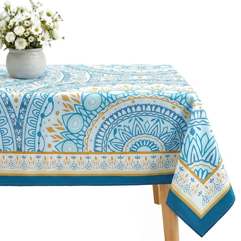 Joy Bubble Rectangle Tablecloth Waterproof Soft Brushed Fabric Table Cloth