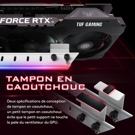 EZDIY-FAB GPU Graphics Card Holder with LED ARGB 5V 3 Pin White for RX6700 RTX3090-309EZ