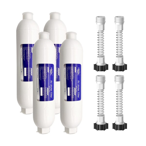 Water Filter 4pack RV Water Filter&Flexibl