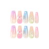 Handmade Ombre Press On Nails 3D Heart Love Artificial Gradient