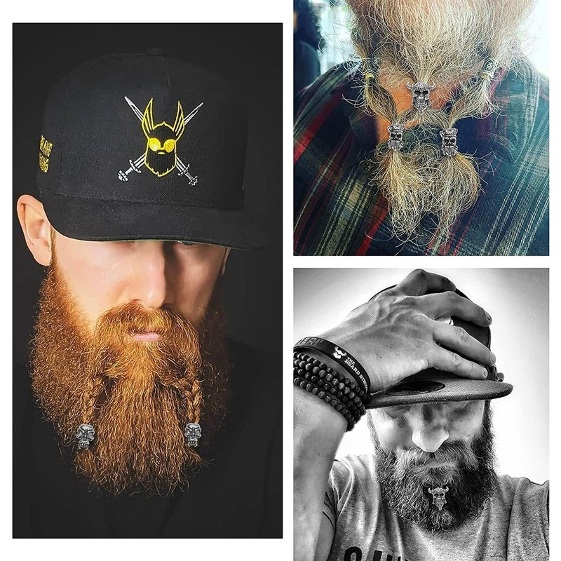 18pcs Beard Beads for Men, Viking Beard Beads, Viking Hair