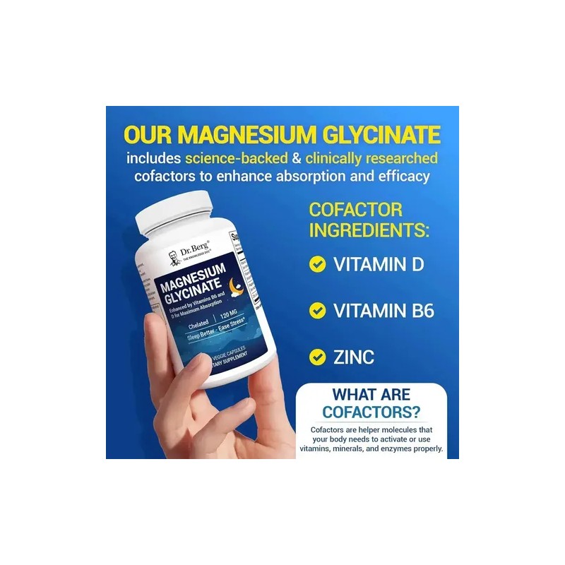 Berg Glicinato Magnesio 120mg Relajación Sueño 150cáps