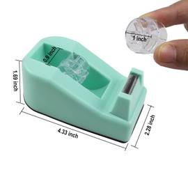 Aacehlh 1Pcs Desktop Tape Dispenser,Adhesive Roll Holder with Weighted Nonskid Base,Office Tape Dispensers for School, Office and Home (Green)